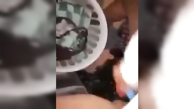 Squirting into the clothes basket