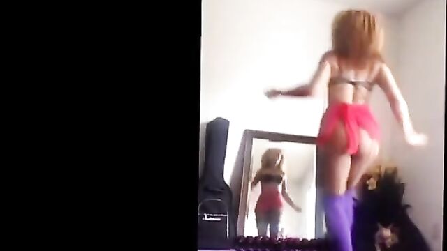 Black girl dances until her tits flop out