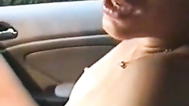 Lovely wife masturbating in car. Home video