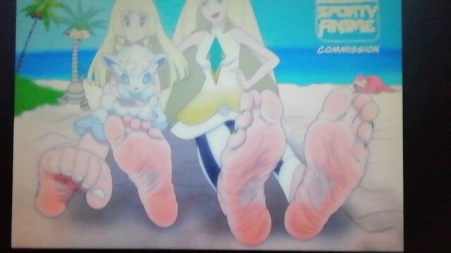 Lusamine (pokemon) Feet Cum Tribute