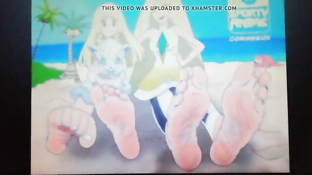 Lusamine (pokemon) Feet Cum Tribute