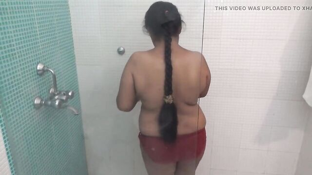 A desi Bhabi bathing nude in Bathroom